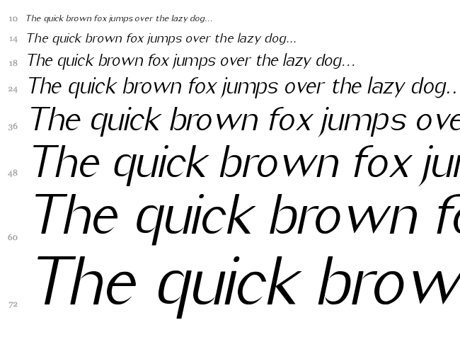 Imelda font waterfall